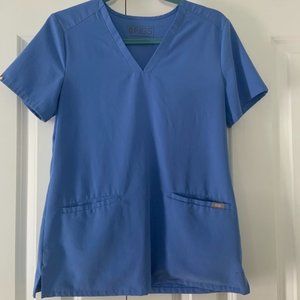 Figs Casma Scrub Top XS Ceil Blue